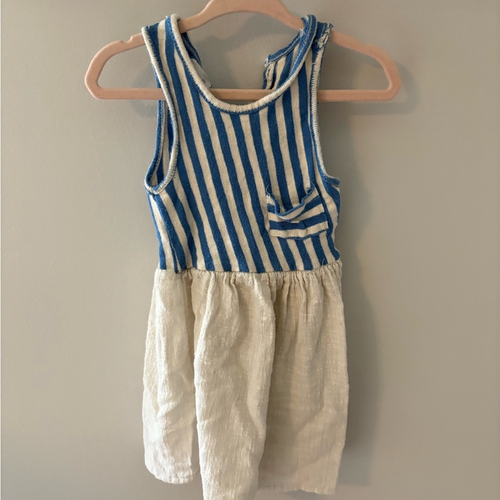 Zara Blue and White Striped Dress